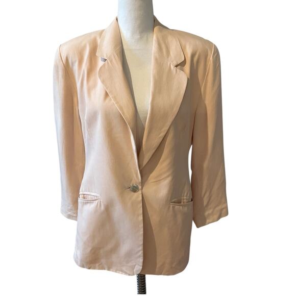 Express Jackets & Blazers - Vintage Express Oversized Silk Boyfriend Blazer Pale Pink S